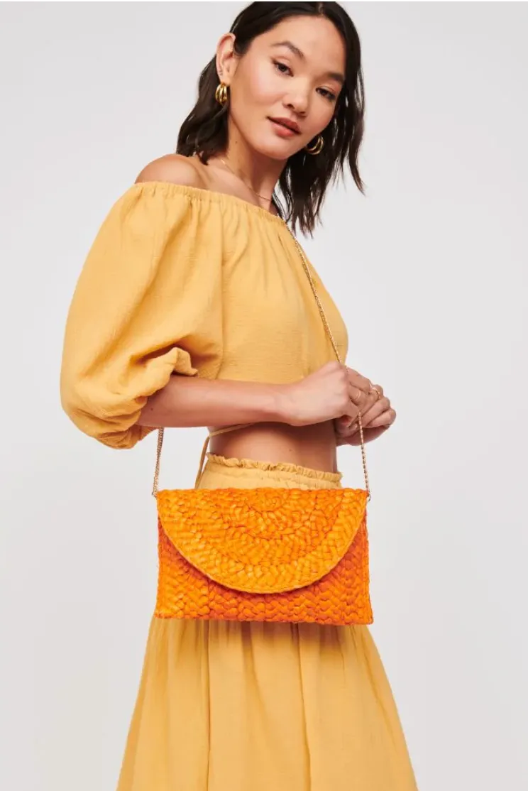 FINAL SALE!! Poolside Straw Clutch in Orange sold by Glitzy Bella product image thumbnail 5