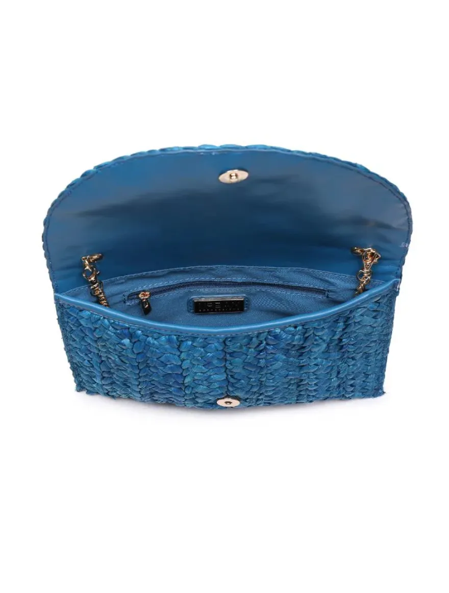 FINAL SALE!! Poolside Straw Clutch in Blue sold by Glitzy Bella product image thumbnail 5