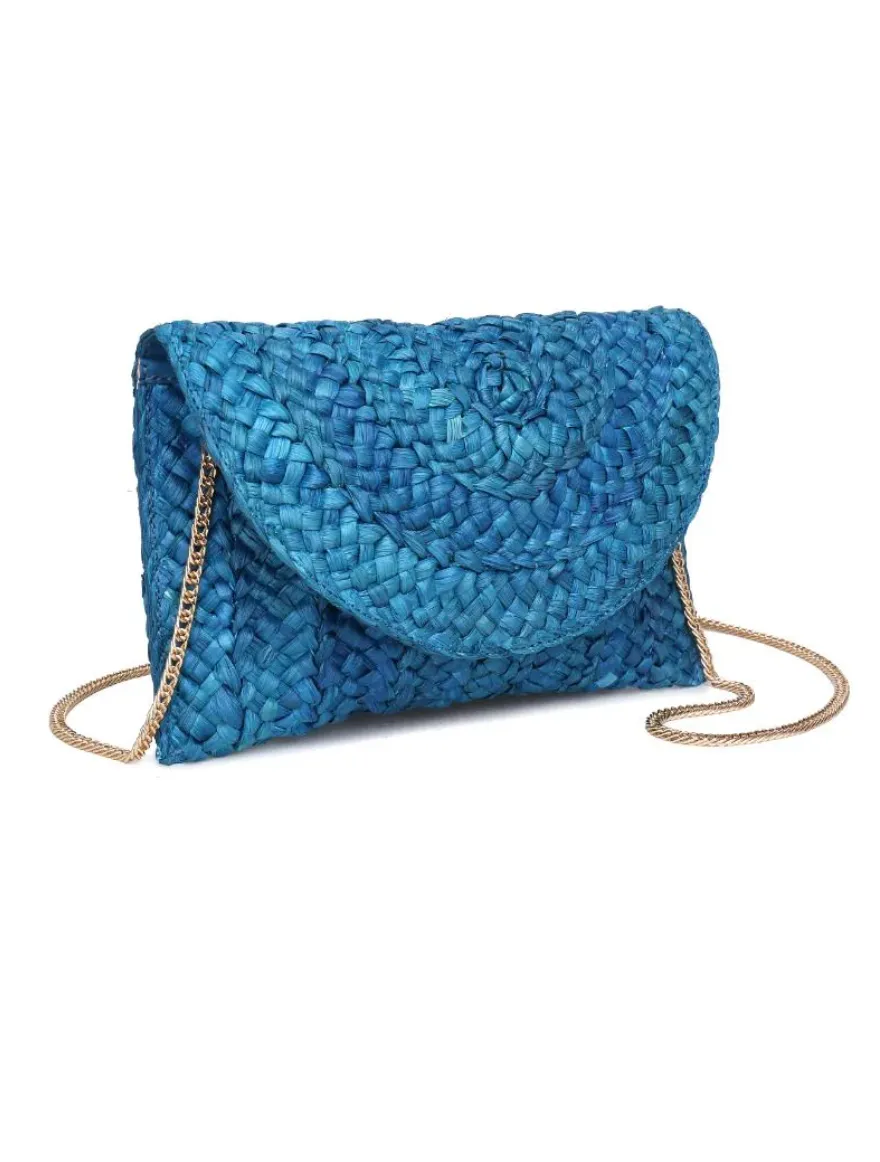 FINAL SALE!! Poolside Straw Clutch in Blue sold by Glitzy Bella product image thumbnail 3