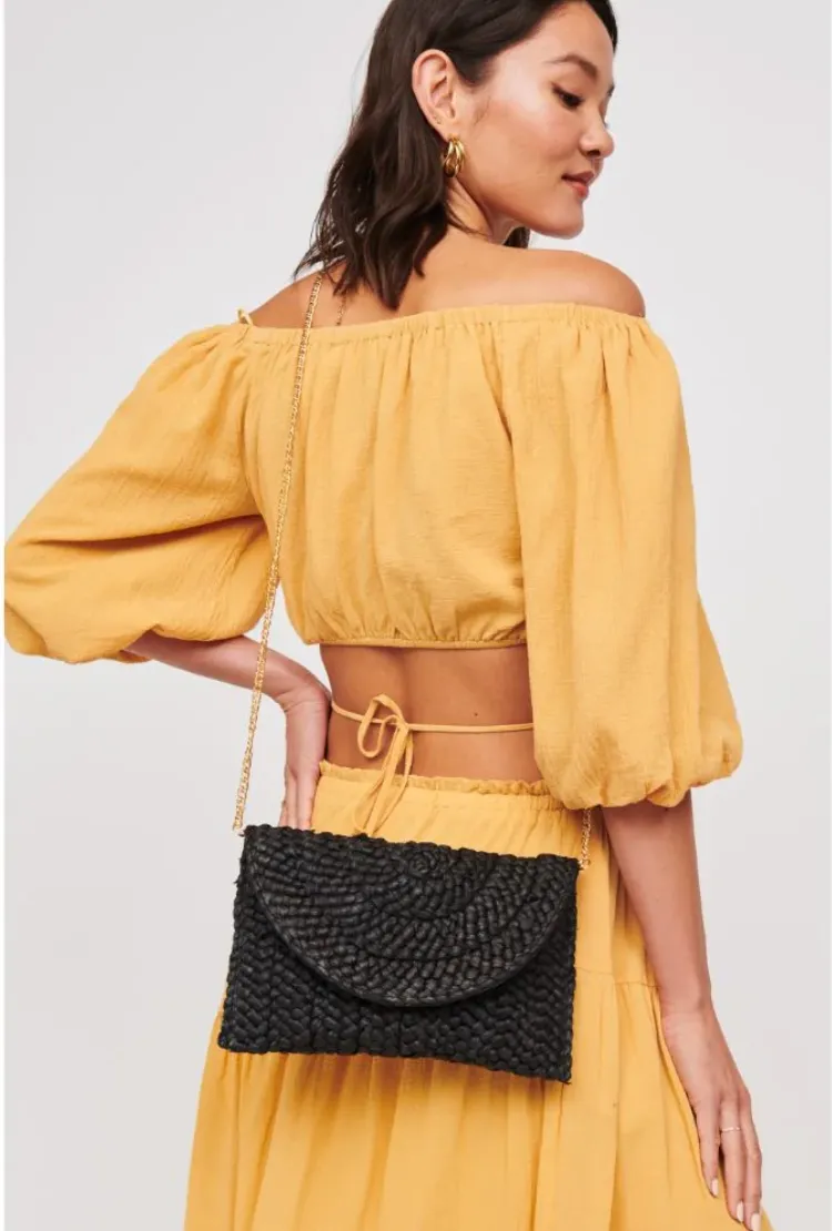 FINAL SALE!! Poolside Straw Clutch in Black sold by Glitzy Bella product image thumbnail 3