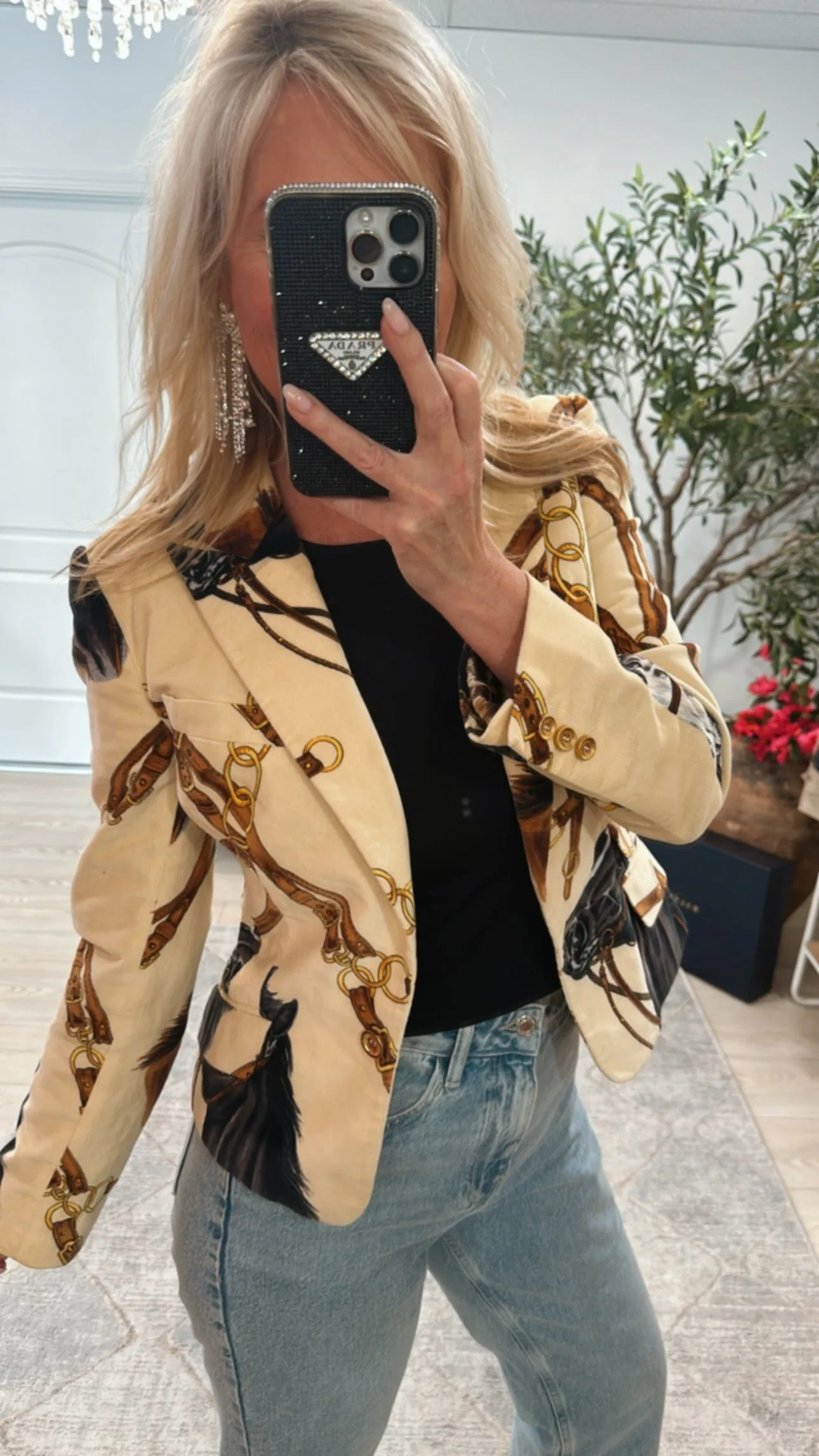 NEW!! Vintage Dolce & Gabbana Horseprint Blazer - Size Small sold by Glitzy Bella