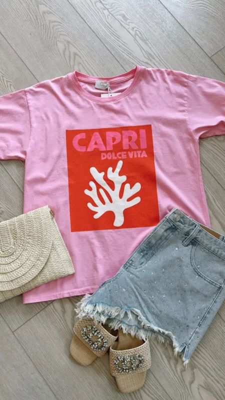 NEW!! "Capri" Graphic Tee sold by Glitzy Bella