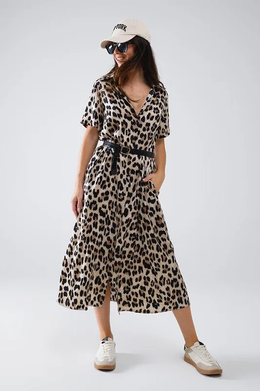 FINAL SALE!! Leopard Button Down Shirt Dress sold by Glitzy Bella