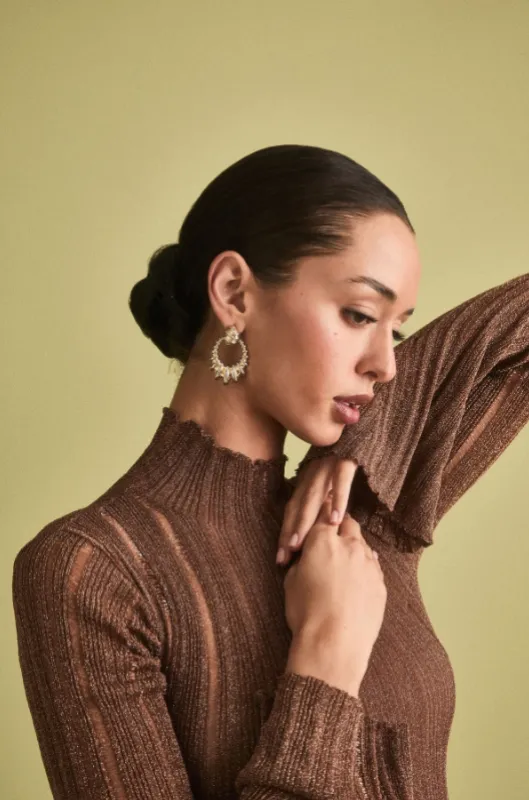 NEW!! Dionne Two-Tone Statement Earrings sold by Glitzy Bella