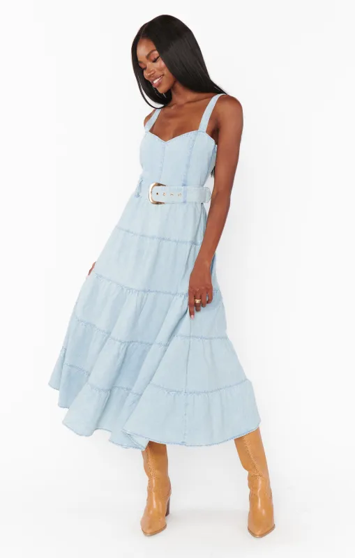FINAL SALE!! Lainey Denim Midi Dress sold by Glitzy Bella