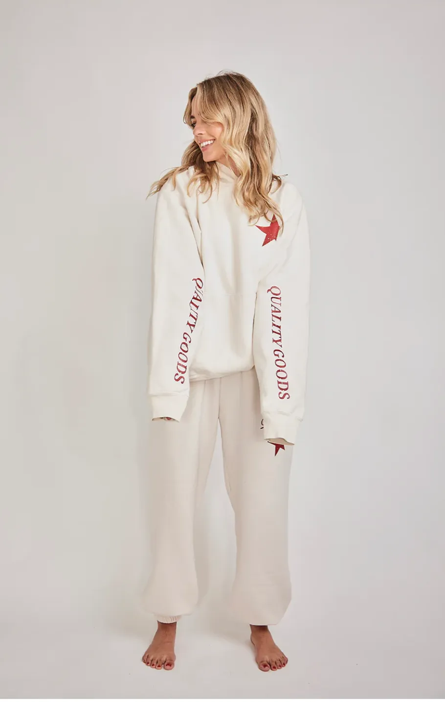 NEW!! American Spirit Hoodie in Creme sold by Glitzy Bella product image thumbnail 2