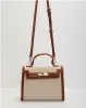 NEW!! Canvas Top Handle Bag in Brown sold by Glitzy Bella