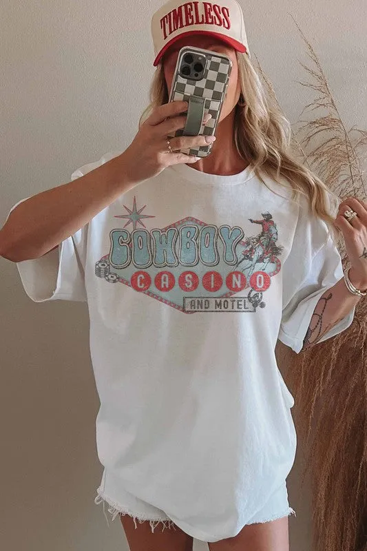 NEW!! "Cowboy Casino" Oversized Graphic Tee sold by Glitzy Bella