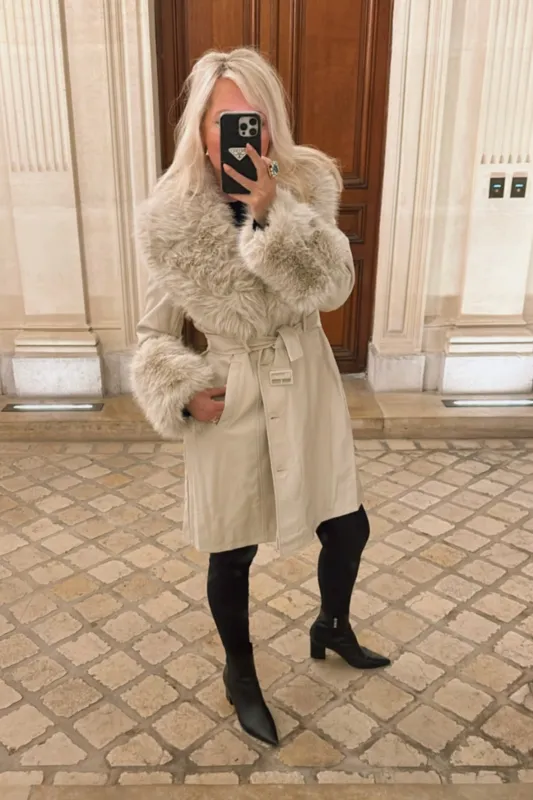 FINAL SALE!! "On The Way" Faux Leather Coat sold by Glitzy Bella