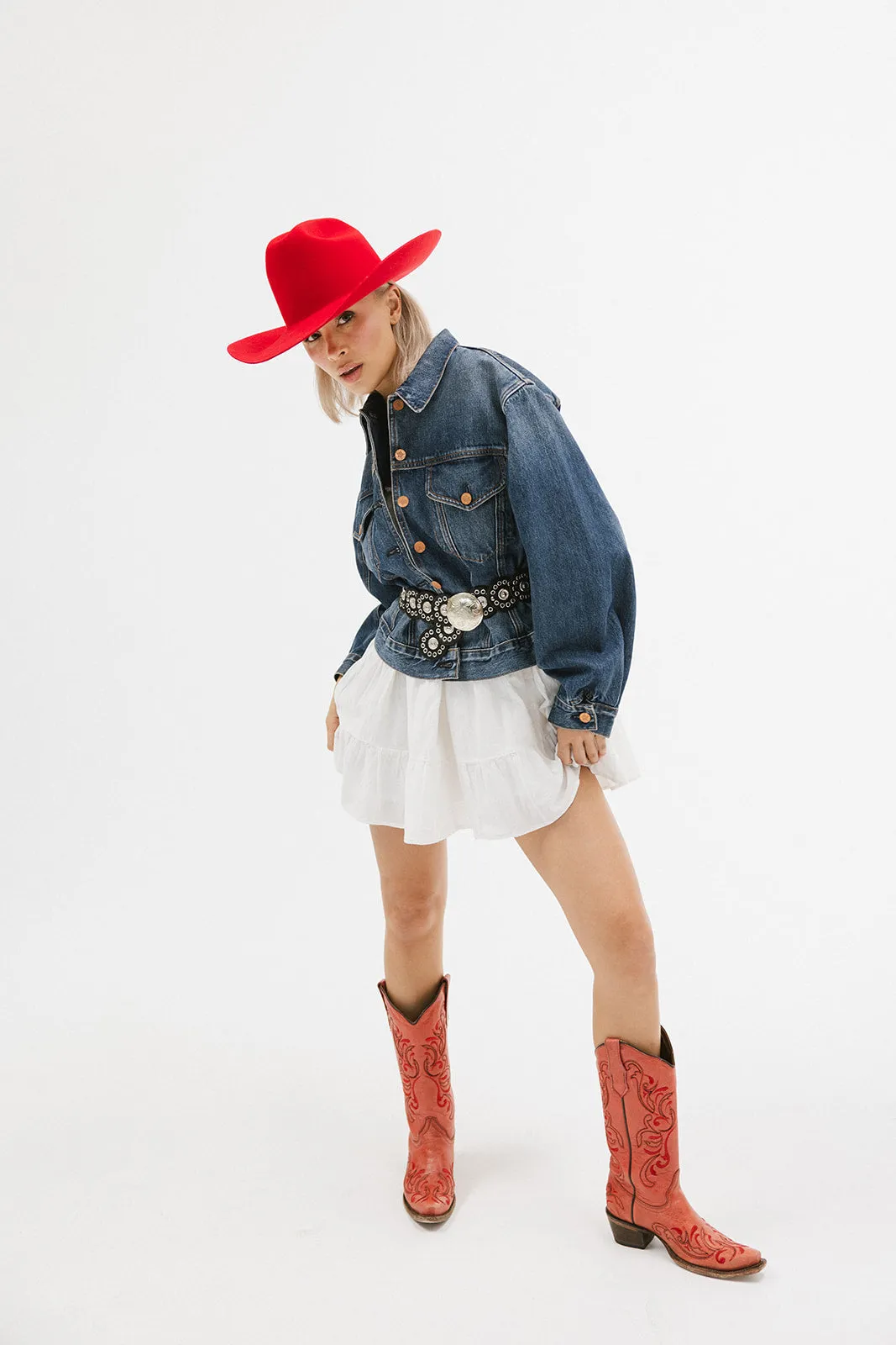 NEW!! Teddy Cattleman Cowboy Hat in Red by Gigi Pip sold by Glitzy Bella product image thumbnail 4