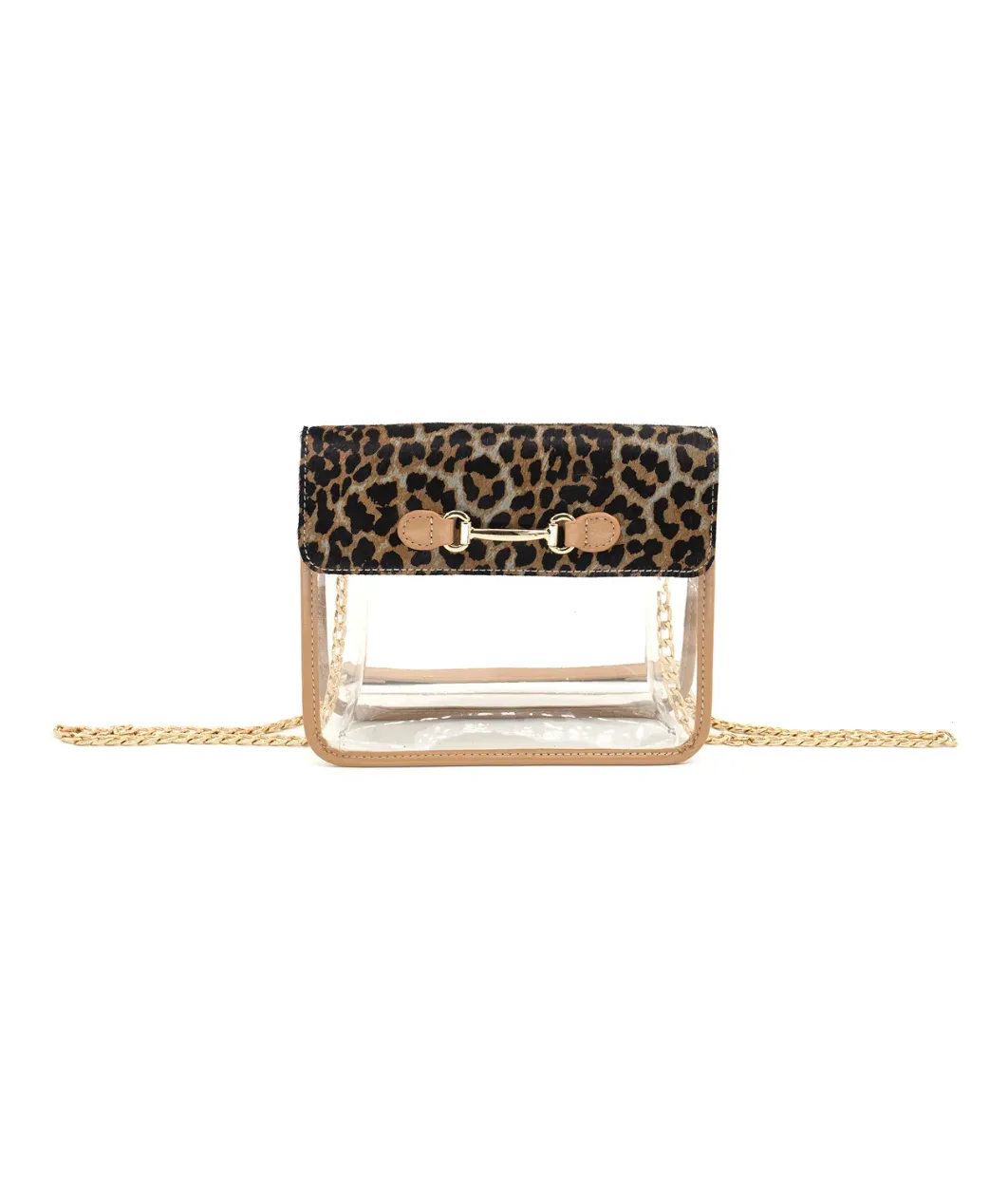 Bag Check Clear Crossbody in Leopard sold by Glitzy Bella product image thumbnail 2