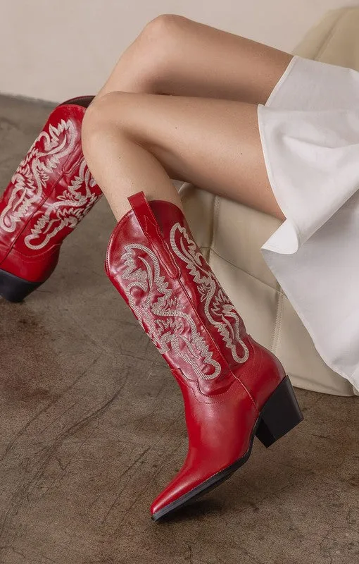 NEW!! "Main Stage" Cowboy Boot in Red sold by Glitzy Bella
