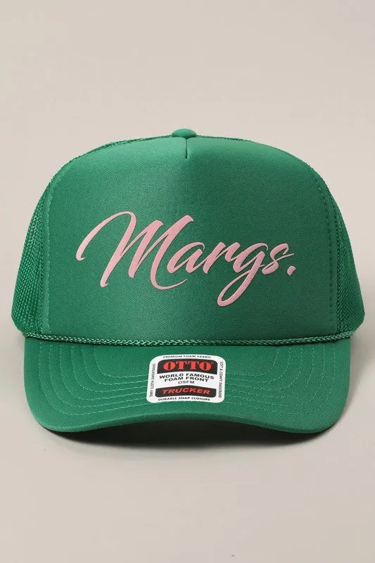 “Margs" Trucker Hat in Green sold by Glitzy Bella