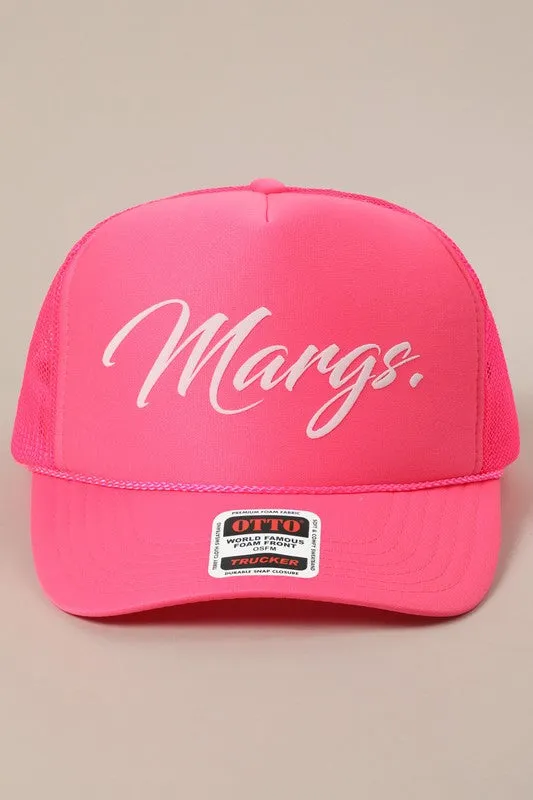 NEW!! "Margs" Trucker Hat in Pink sold by Glitzy Bella