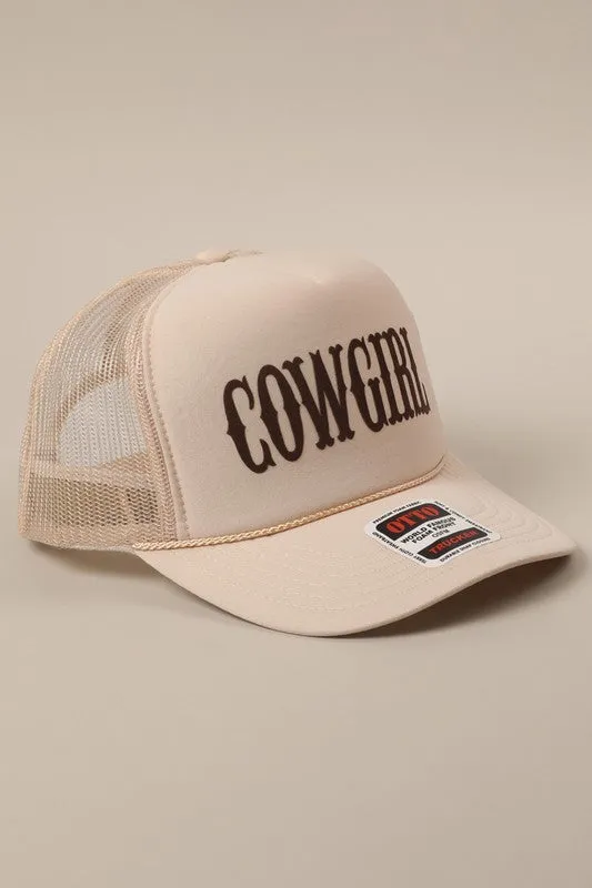 NEW!! "COWGIRL" Trucker Hat in Tan sold by Glitzy Bella product image thumbnail 4