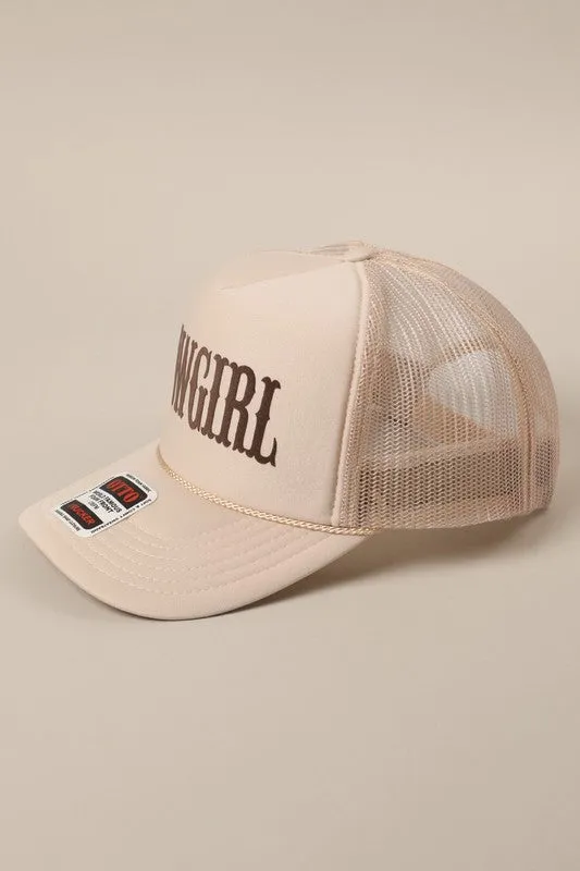 NEW!! "COWGIRL" Trucker Hat in Tan sold by Glitzy Bella product image thumbnail 3