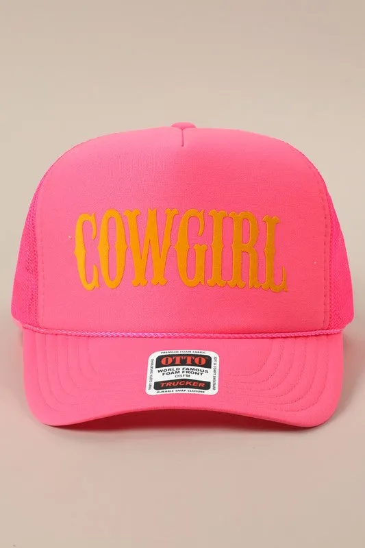 NEW!! "COWGIRL" Trucker Hat in Pink made by Glitzy Bella