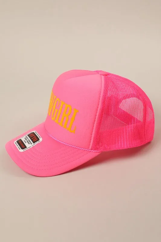 NEW!! "COWGIRL" Trucker Hat in Pink sold by Glitzy Bella product image thumbnail 3
