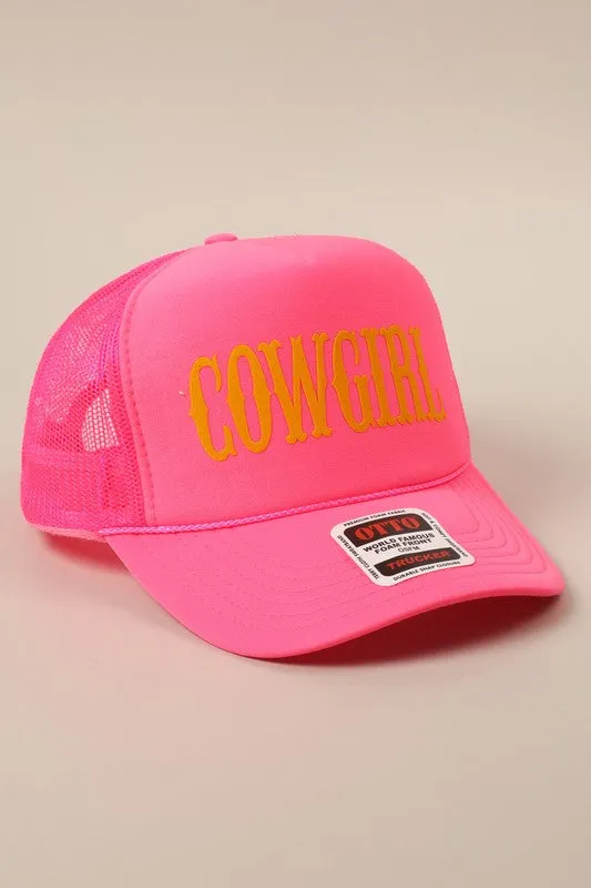 NEW!! "COWGIRL" Trucker Hat in Pink sold by Glitzy Bella product image thumbnail 4