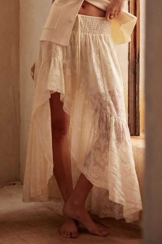 BEST SELLER!! "Gypsy" Lace High- Low Maxi Skirt sold by Glitzy Bella