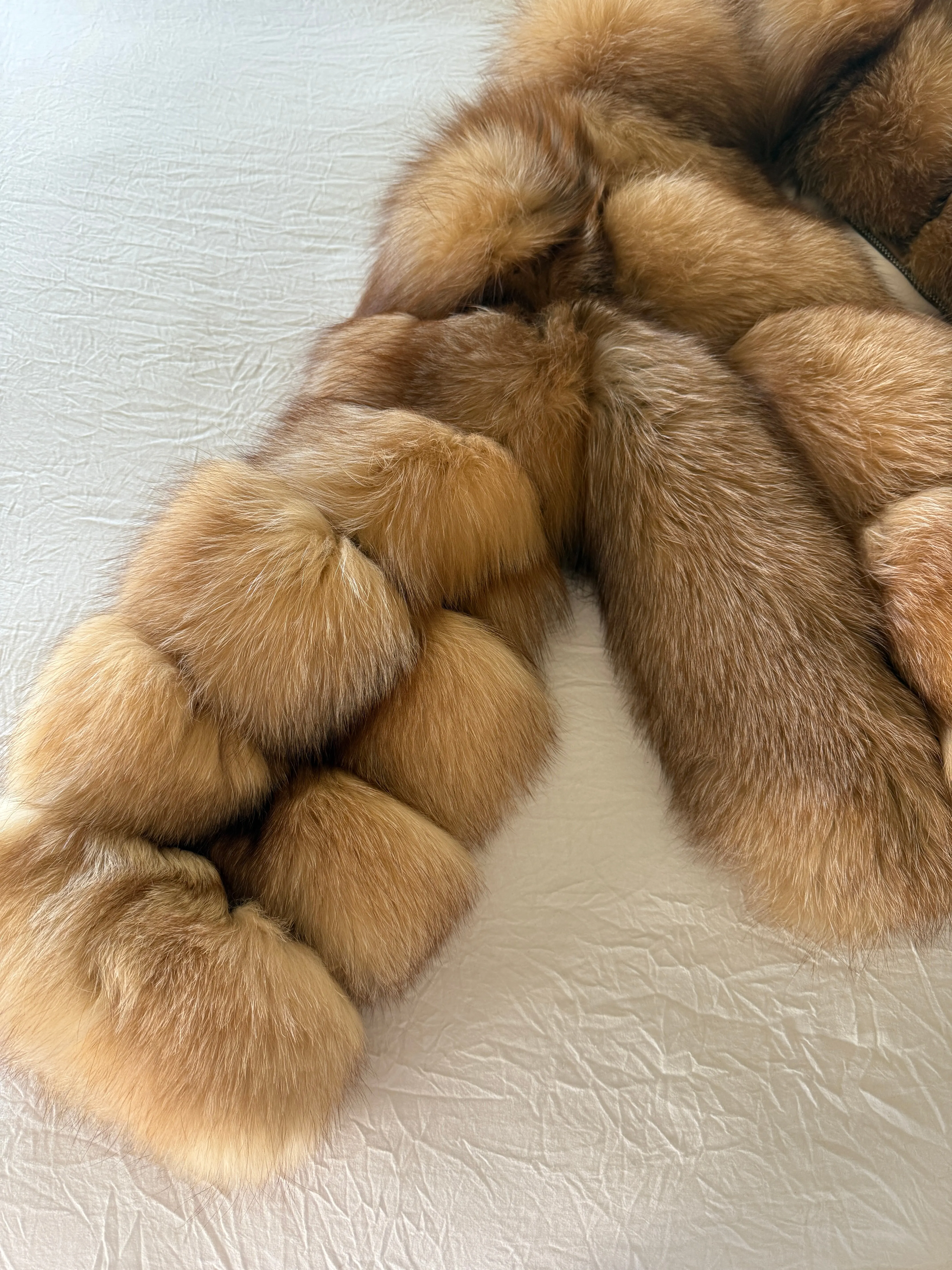 “AS SEEN ON ELLA LANGLEY”!! #6 Vintage Golden Amber Fox Jacket sold by Glitzy Bella product image thumbnail 4