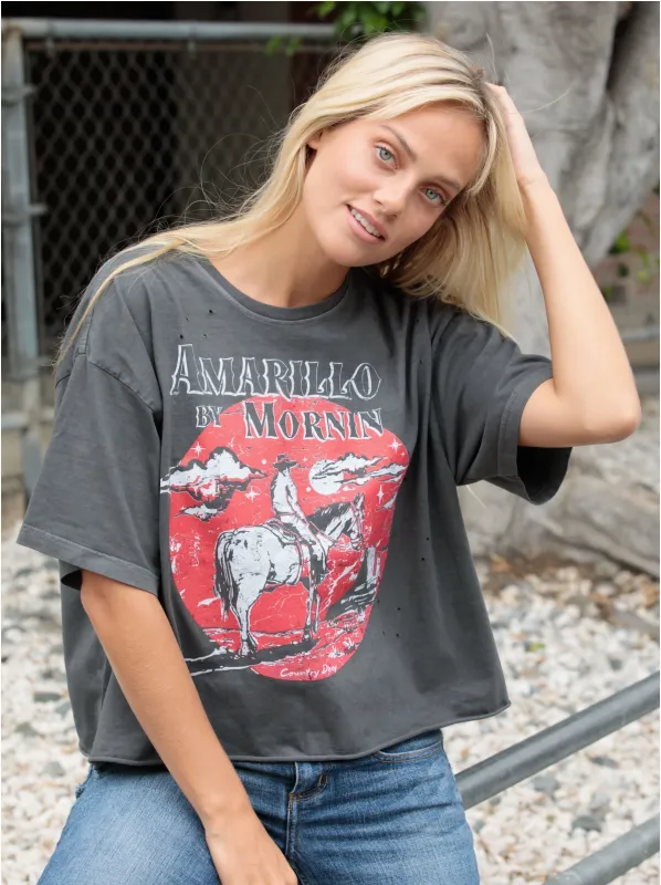 NEW!! "Amarillo by Mornin" Oversized Cropped Tee sold by Glitzy Bella