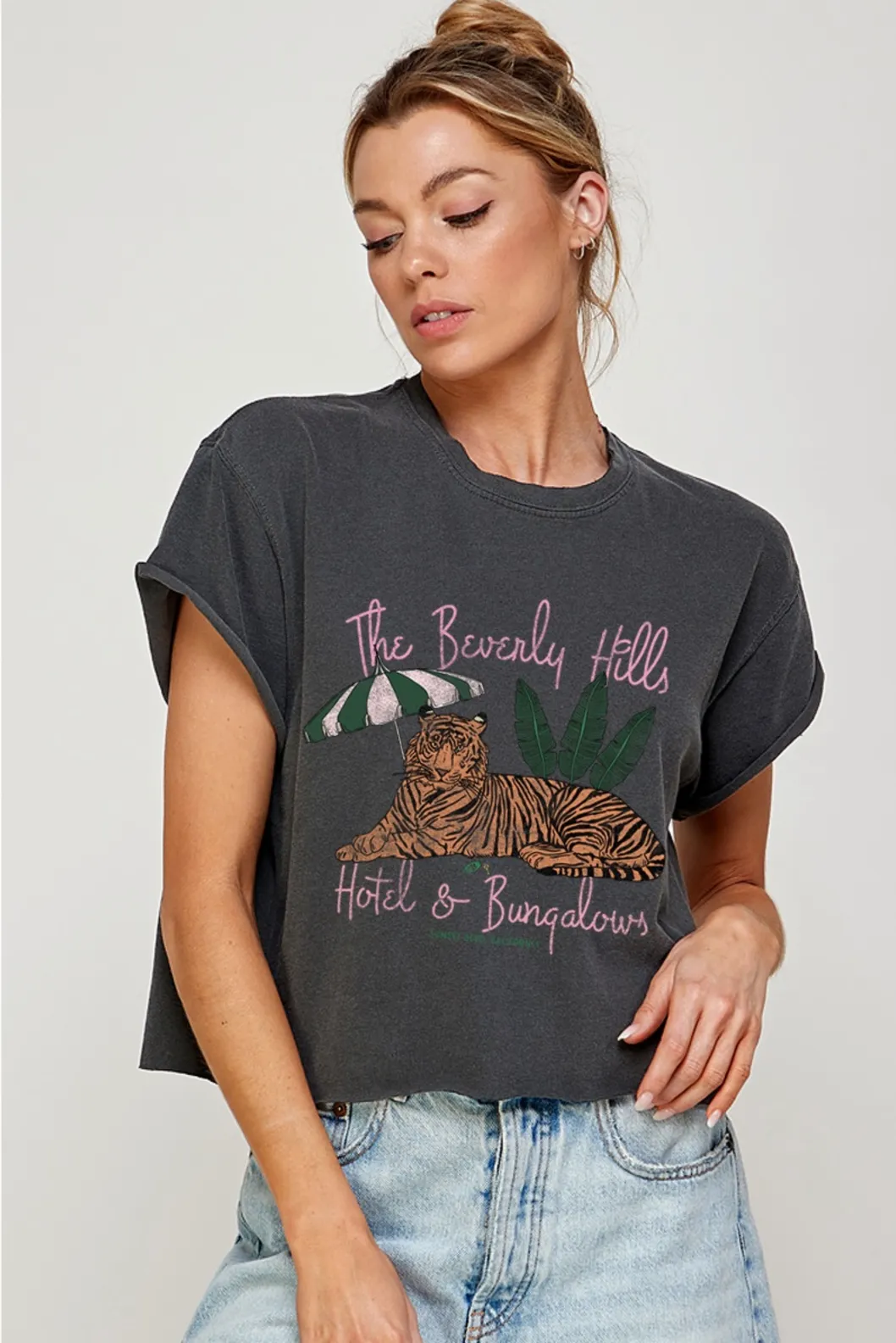 FINAL SALE!! "Beverly Hills" Cropped Graphic Tee sold by Glitzy Bella