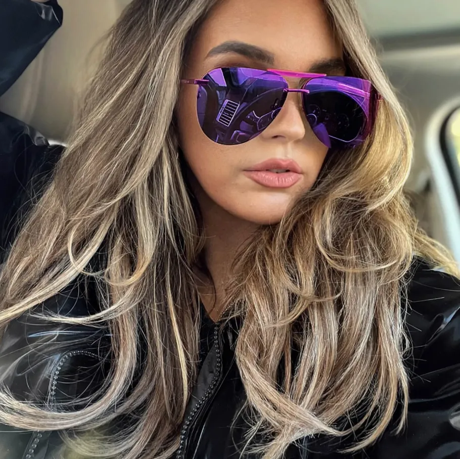 Tahoe Pink/Purple Mirror Rush Metallic Sunglasses sold by Glitzy Bella product image thumbnail 2