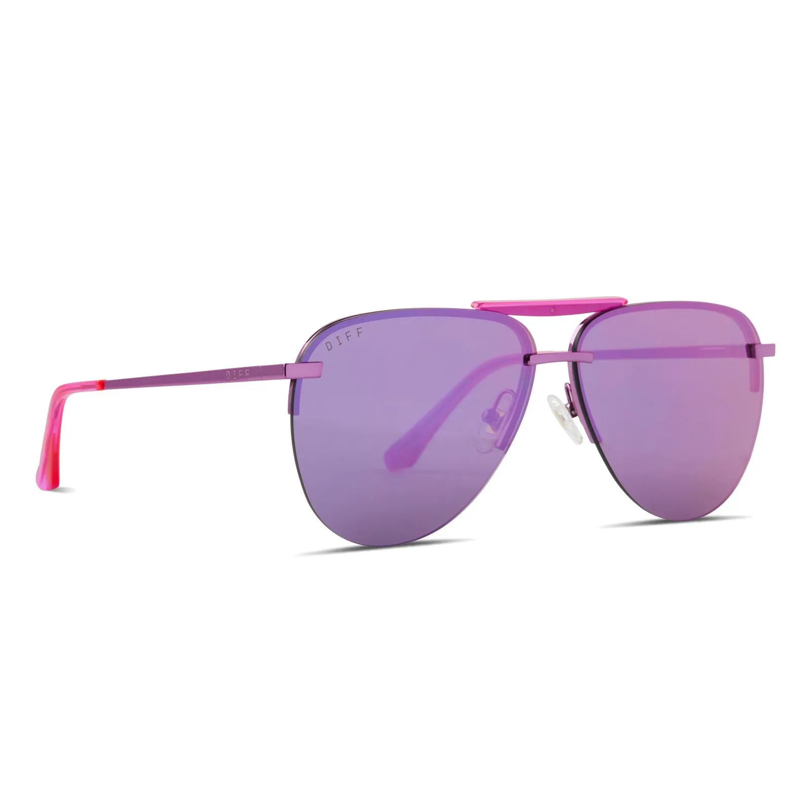 Tahoe Pink/Purple Mirror Rush Metallic Sunglasses sold by Glitzy Bella product image thumbnail 5