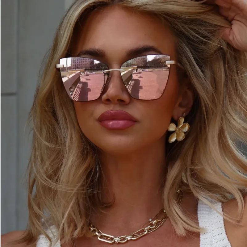 NEW!! Becky V Sunglasses in Brushed Gold by DIFF Eyewear made by Glitzy Bella
