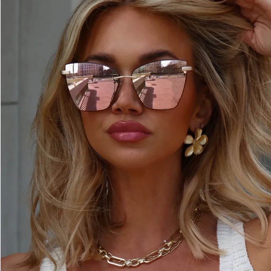 NEW!! Becky V Sunglasses in Brushed Gold by DIFF Eyewear sold by Glitzy Bella