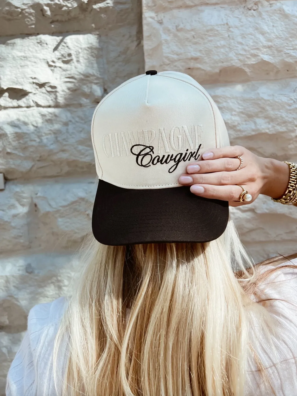 NEW!! Champagne Cowgirl Trucker Hat sold by Glitzy Bella product image thumbnail 2
