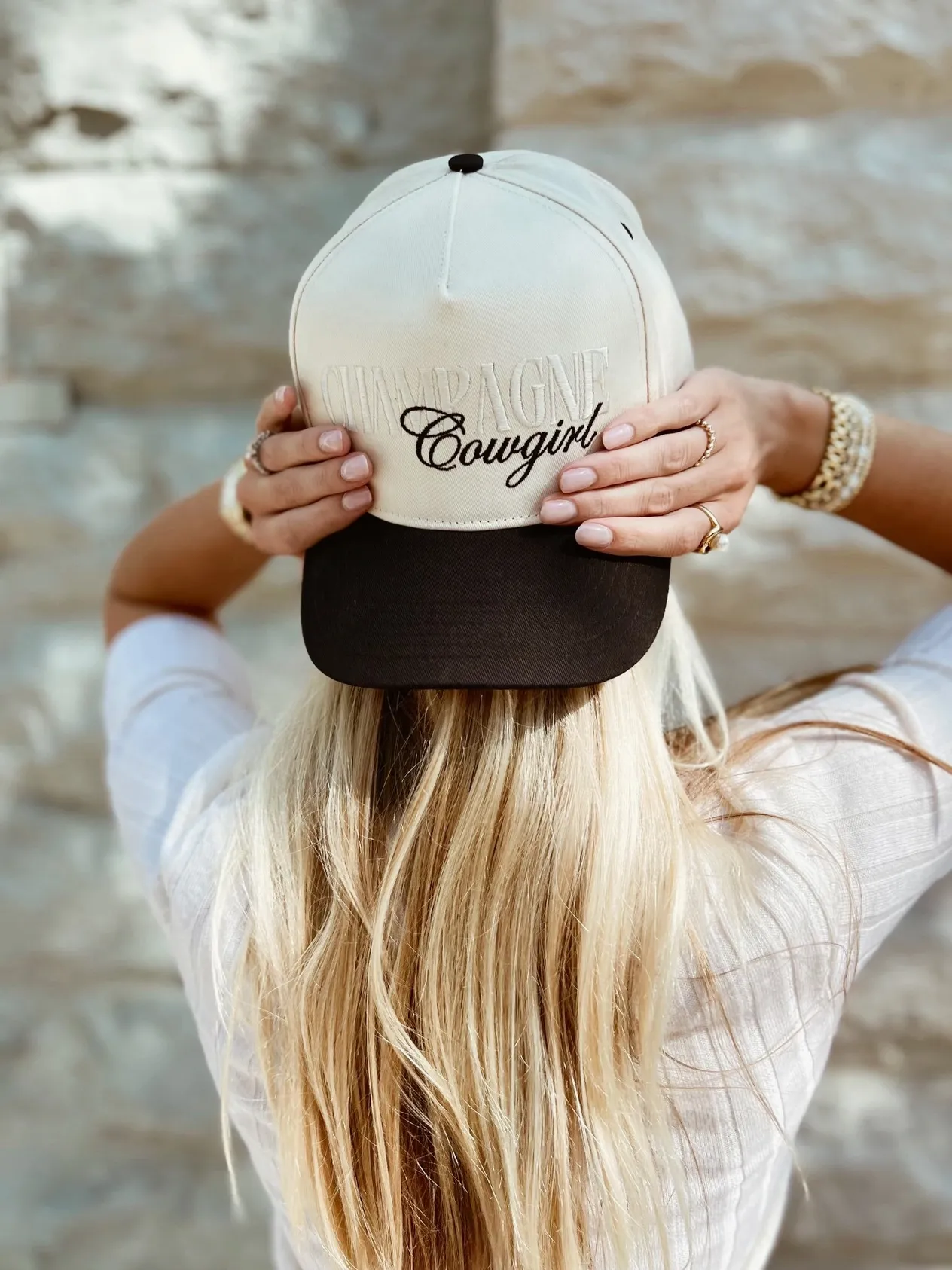 NEW!! Champagne Cowgirl Trucker Hat sold by Glitzy Bella
