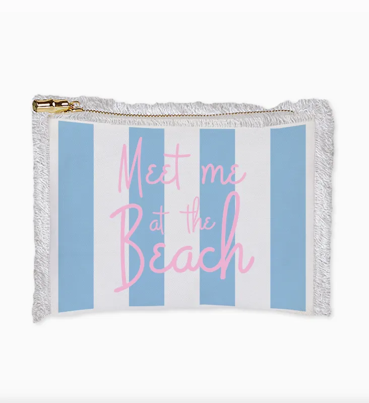 NEW!! Meet Me At the Beach Zip Up Pouch! sold by Glitzy Bella