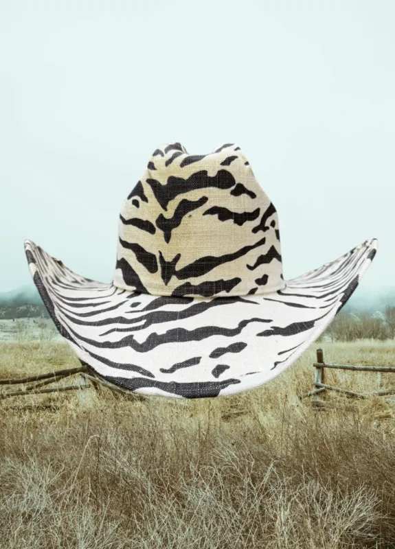 NEW!! Zebra Zephyr Cowboy Hat sold by Glitzy Bella