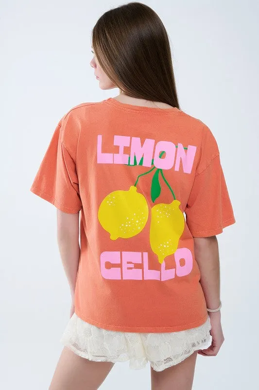 NEW!! "Lemoncello" Graphic Tee in Orange sold by Glitzy Bella