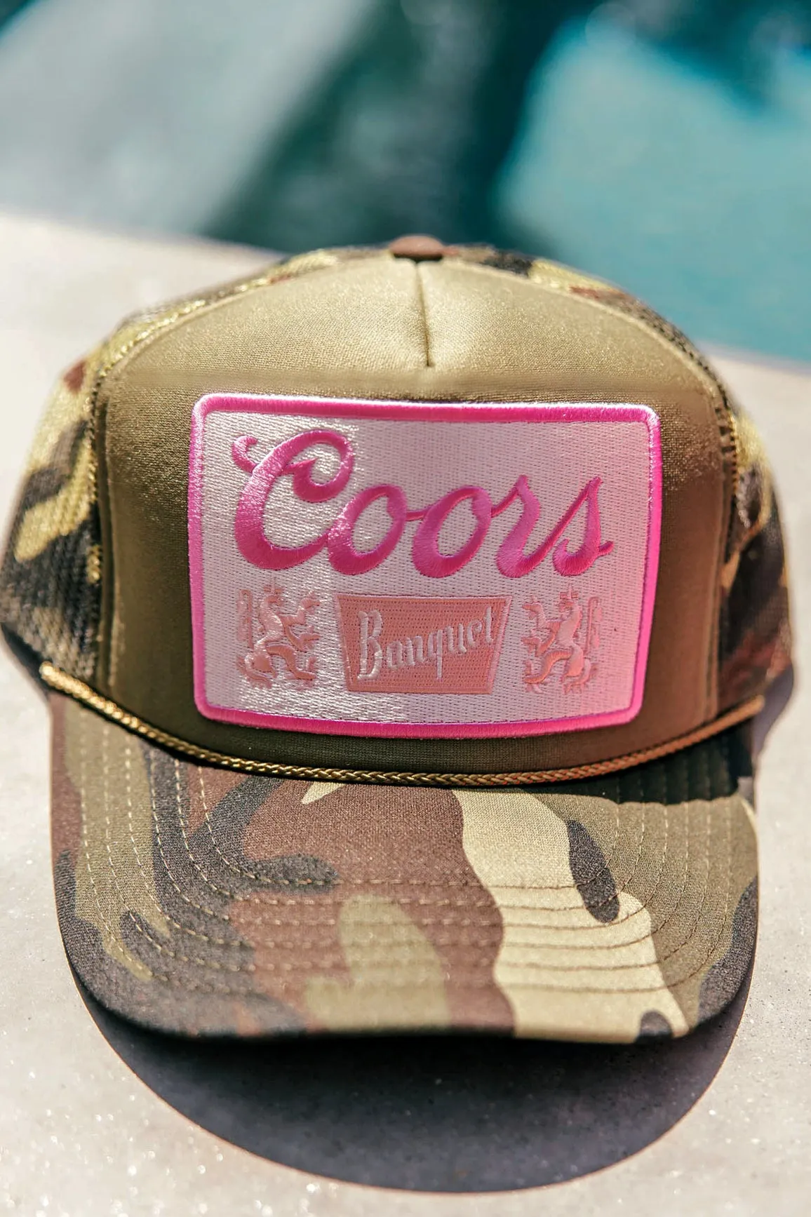 NEW!! Banquet Patch Trucker Hat in Camo sold by Glitzy Bella product image thumbnail 2