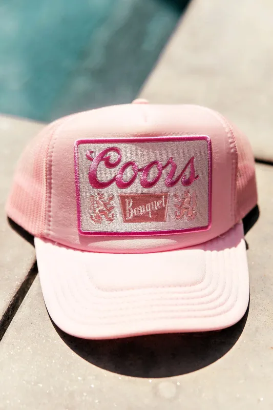 NEW!! Banquet Patch Trucker Hat in Light Pink made by Glitzy Bella