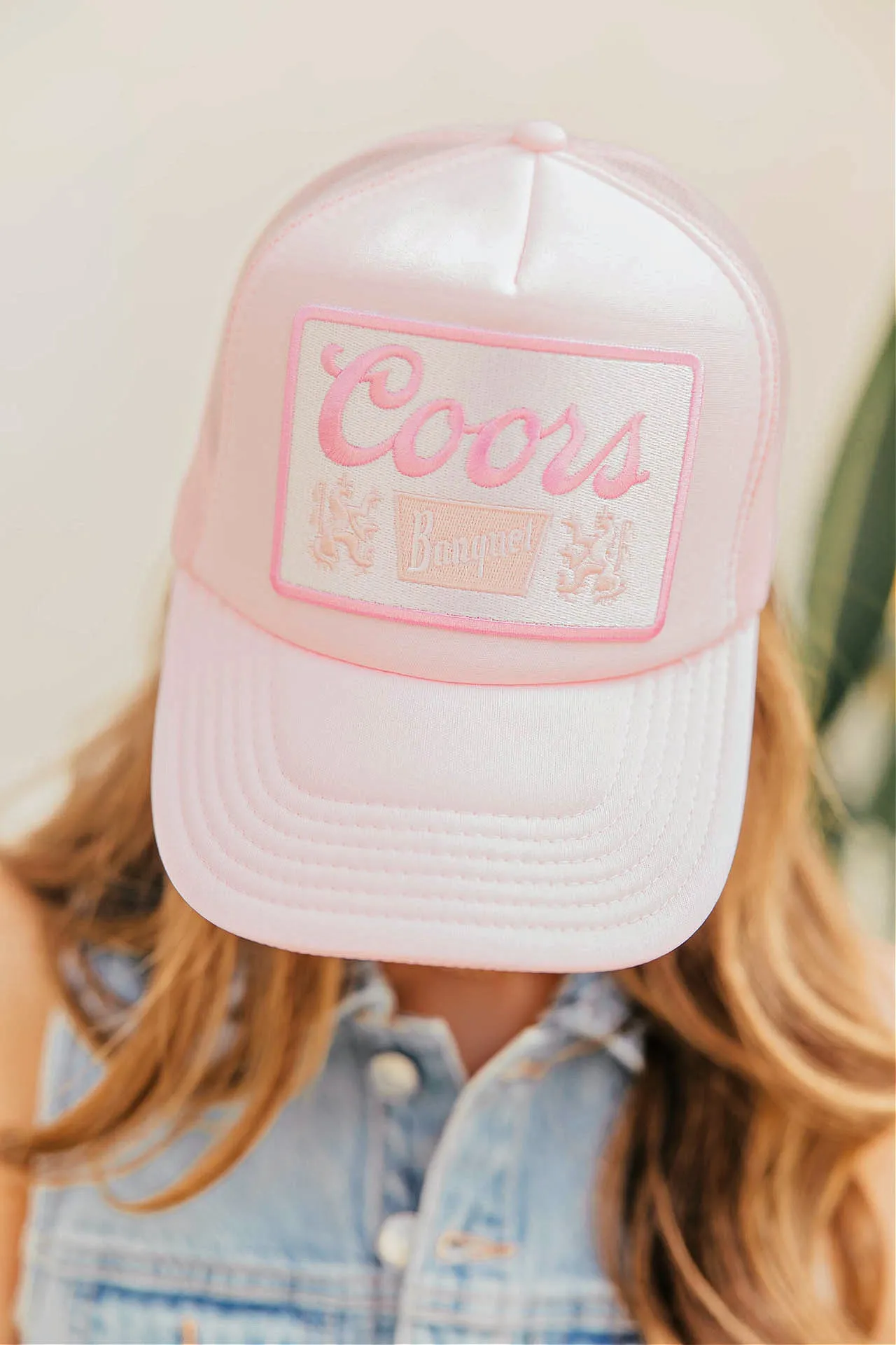 NEW!! Banquet Patch Trucker Hat in Light Pink sold by Glitzy Bella product image thumbnail 2