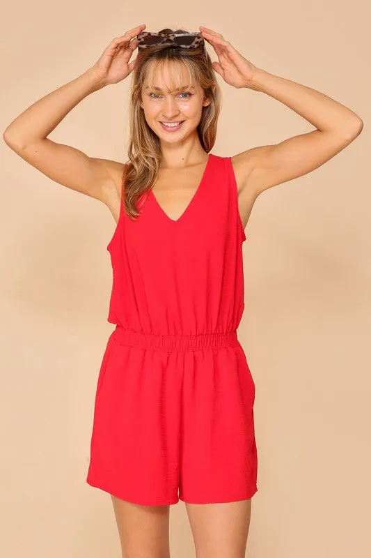 FINAL SALE!! Summer Days Romper in Red sold by Glitzy Bella