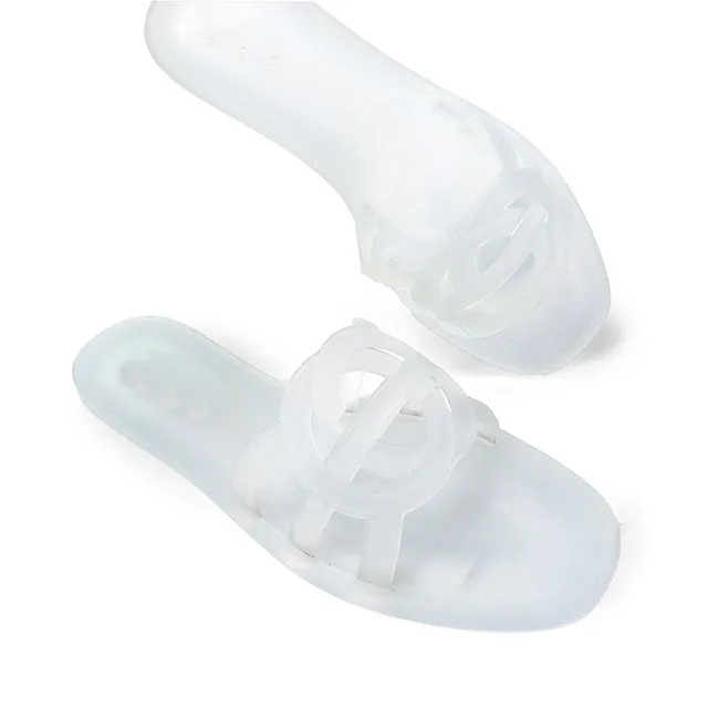FINAL SALE!! Icon Jelly Sandals in Clear sold by Glitzy Bella
