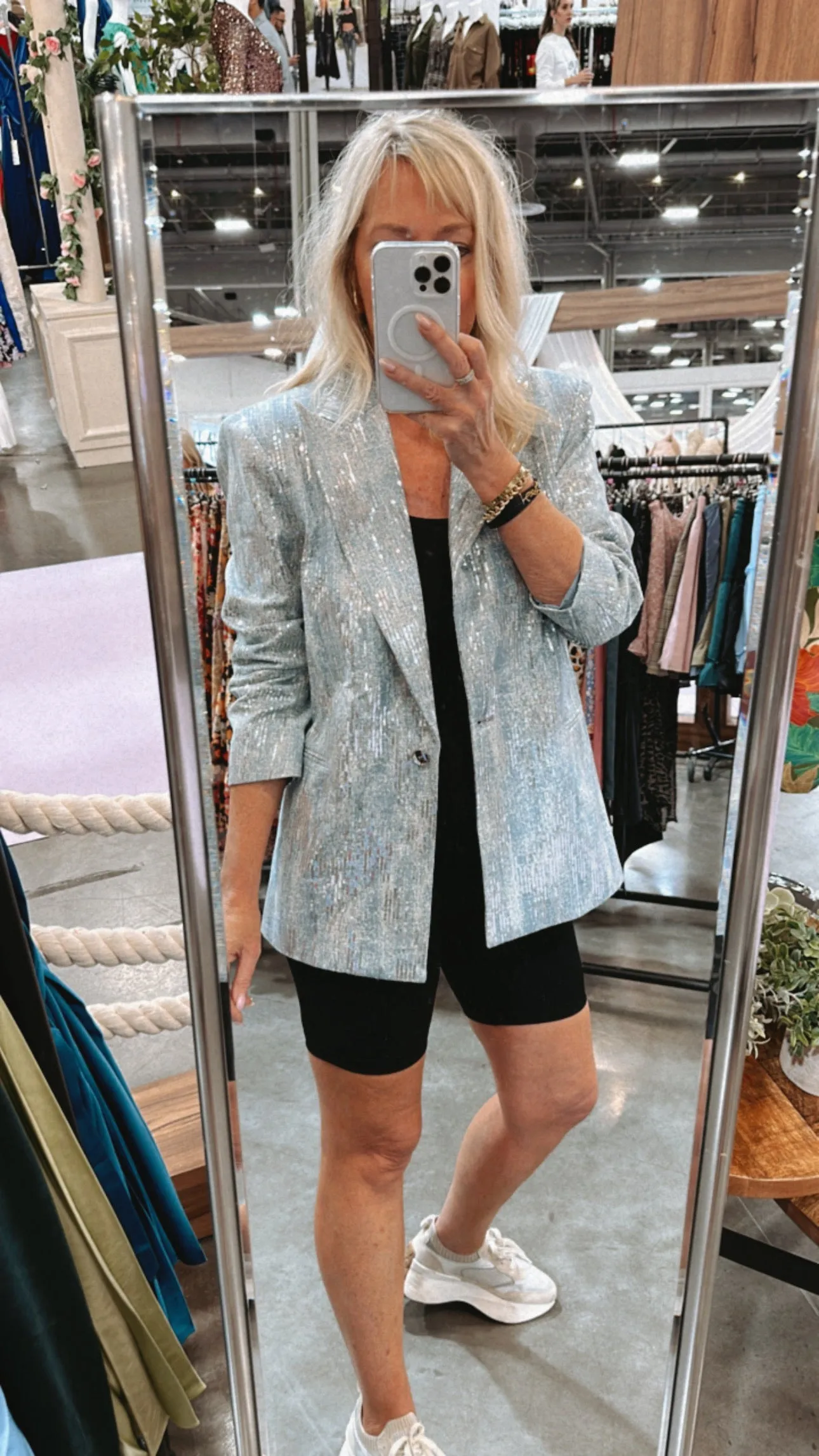 NEW!! Denim Multi Sequin Blazer sold by Glitzy Bella product image thumbnail 2