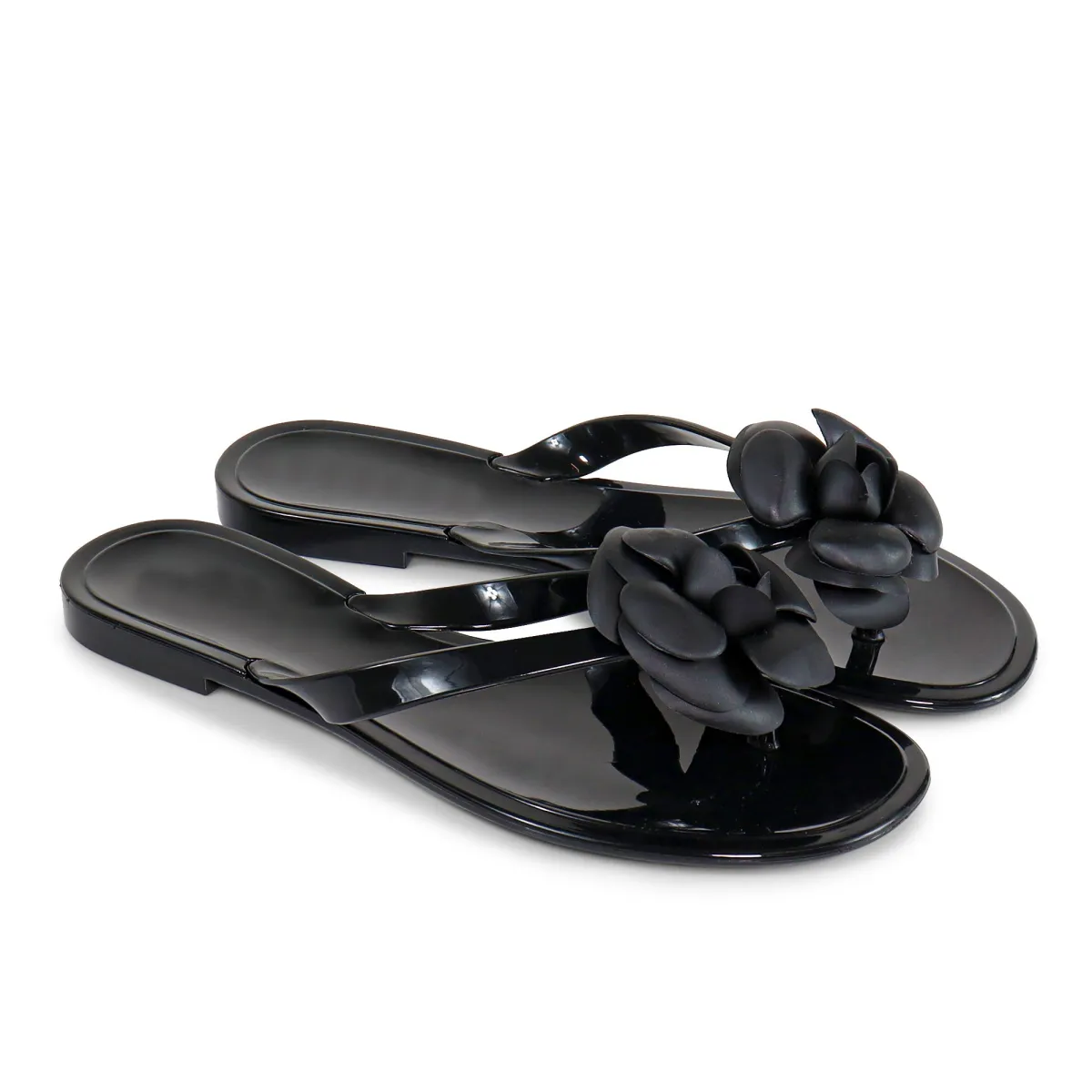 NEW!! Coco Jelly Slides in Black sold by Glitzy Bella