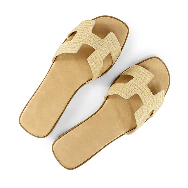 FINAL SALE!! The "Plaza" Sandal in Raffia sold by Glitzy Bella