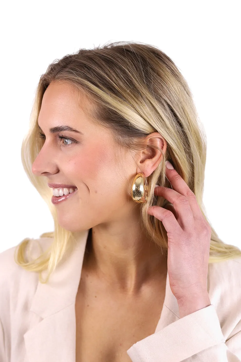 NEW!! “Riley” Gold Chunky Hoop sold by Glitzy Bella product image thumbnail 2