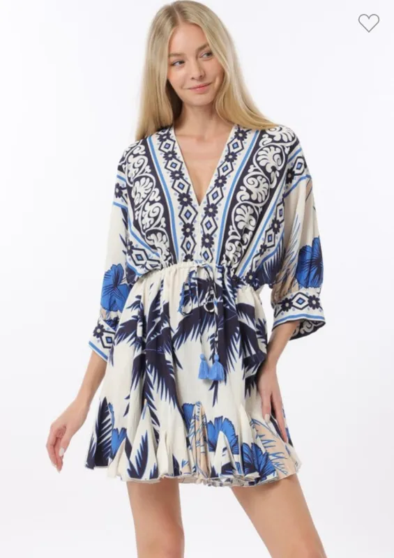 NEW!! "Pacific" Floral Tassel Mini Dress sold by Glitzy Bella