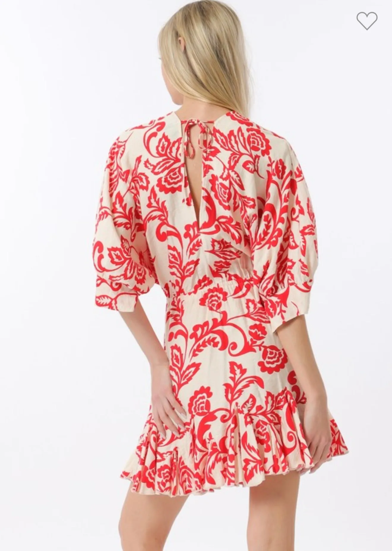 FINAL SALE!! "Coral" Floral Tassel Mini Dress sold by Glitzy Bella product image thumbnail 4