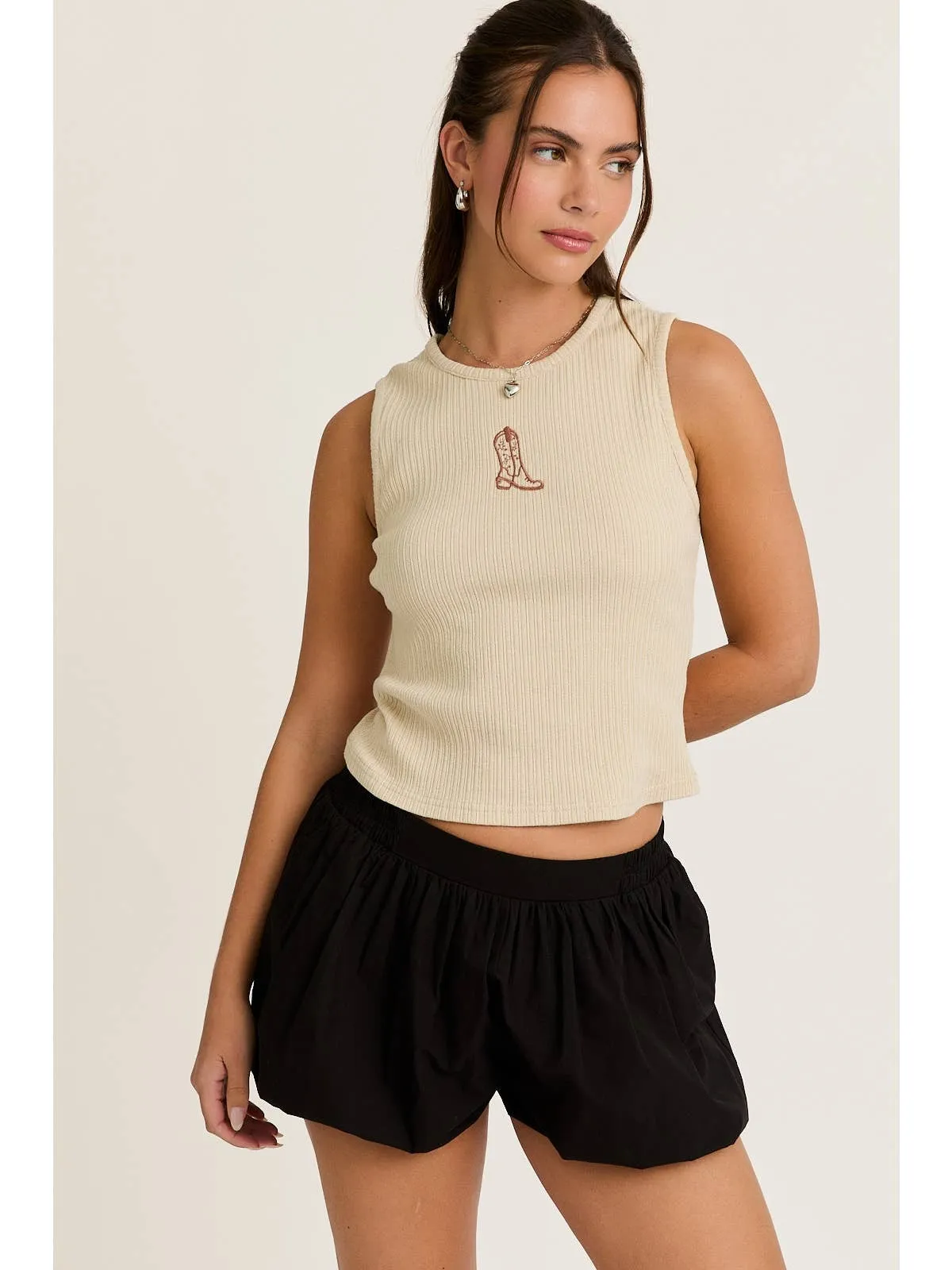 FINAL SALE!! Cowboy Boot Embroidered Tank sold by Glitzy Bella product image thumbnail 2