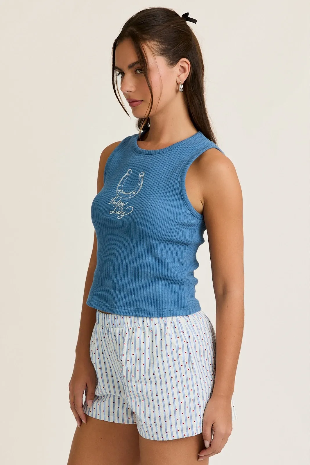 FINAL SALE!! Feeling Lucky Embroidered Tank sold by Glitzy Bella product image thumbnail 3