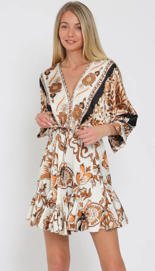 FINAL SALE!! "Milan" Floral Tassel Mini Dress sold by Glitzy Bella